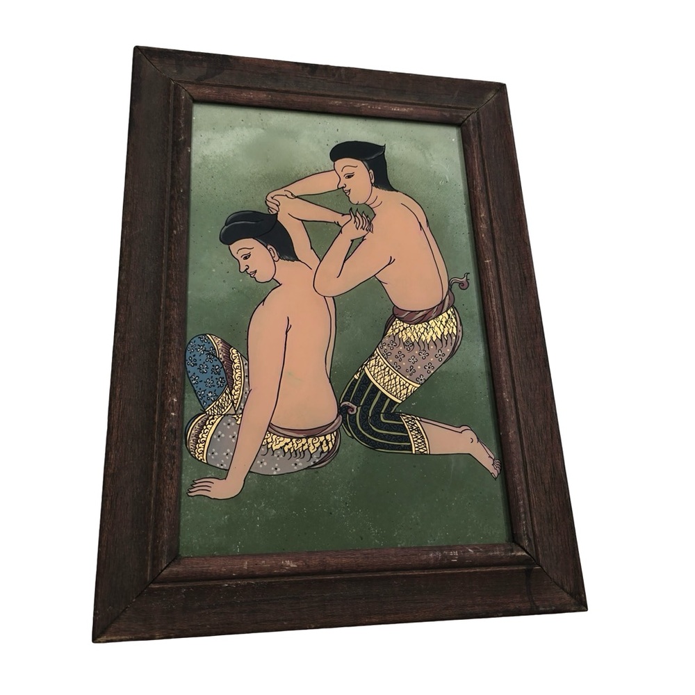 Set of 3 Thai Traditional Massage Art Prints Framed Asian‎ Wall Decor - Picture 3 of 7